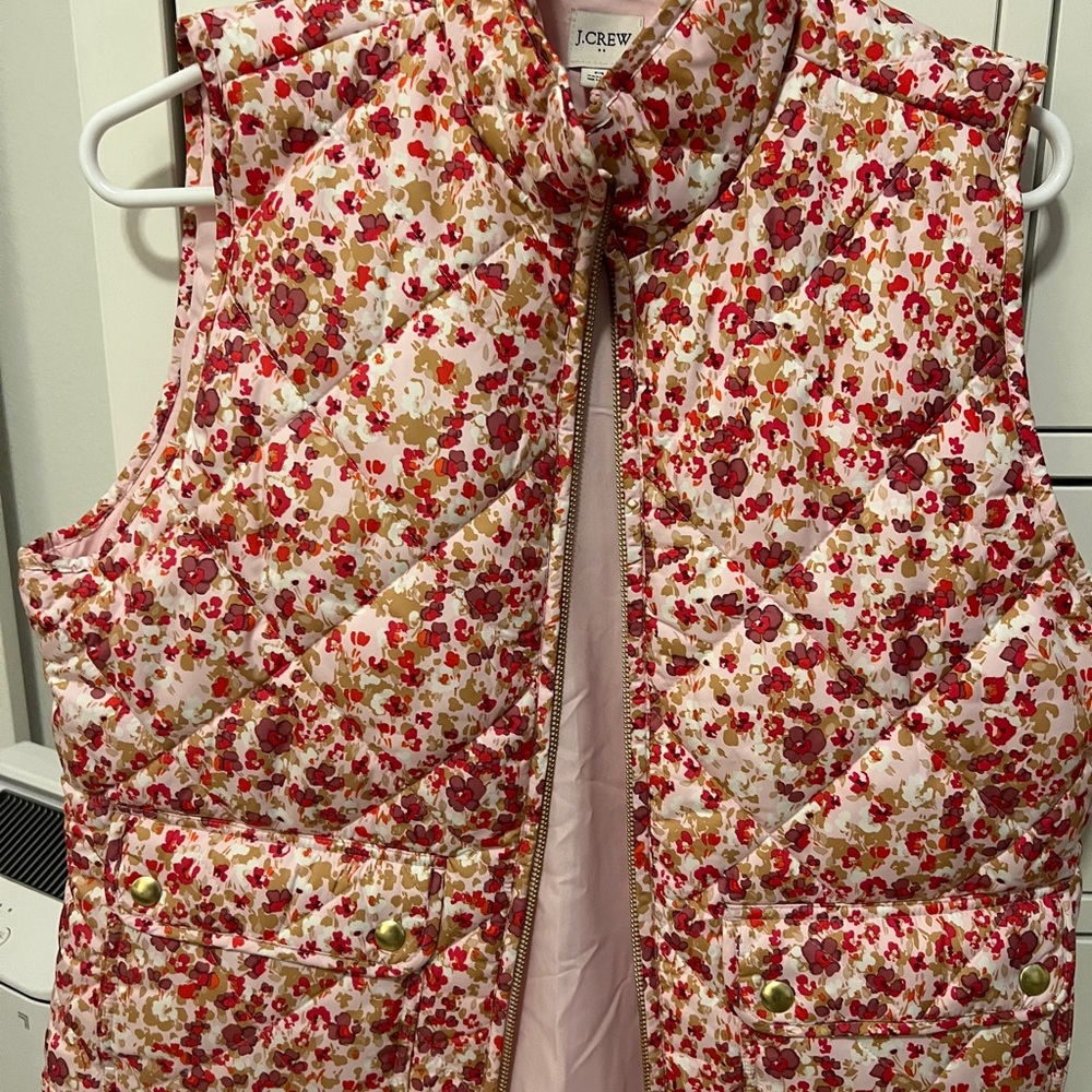 J. Crew Floral Quilted Puff Jacket